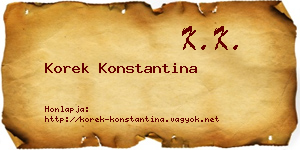 Korek Konstantina névjegykártya